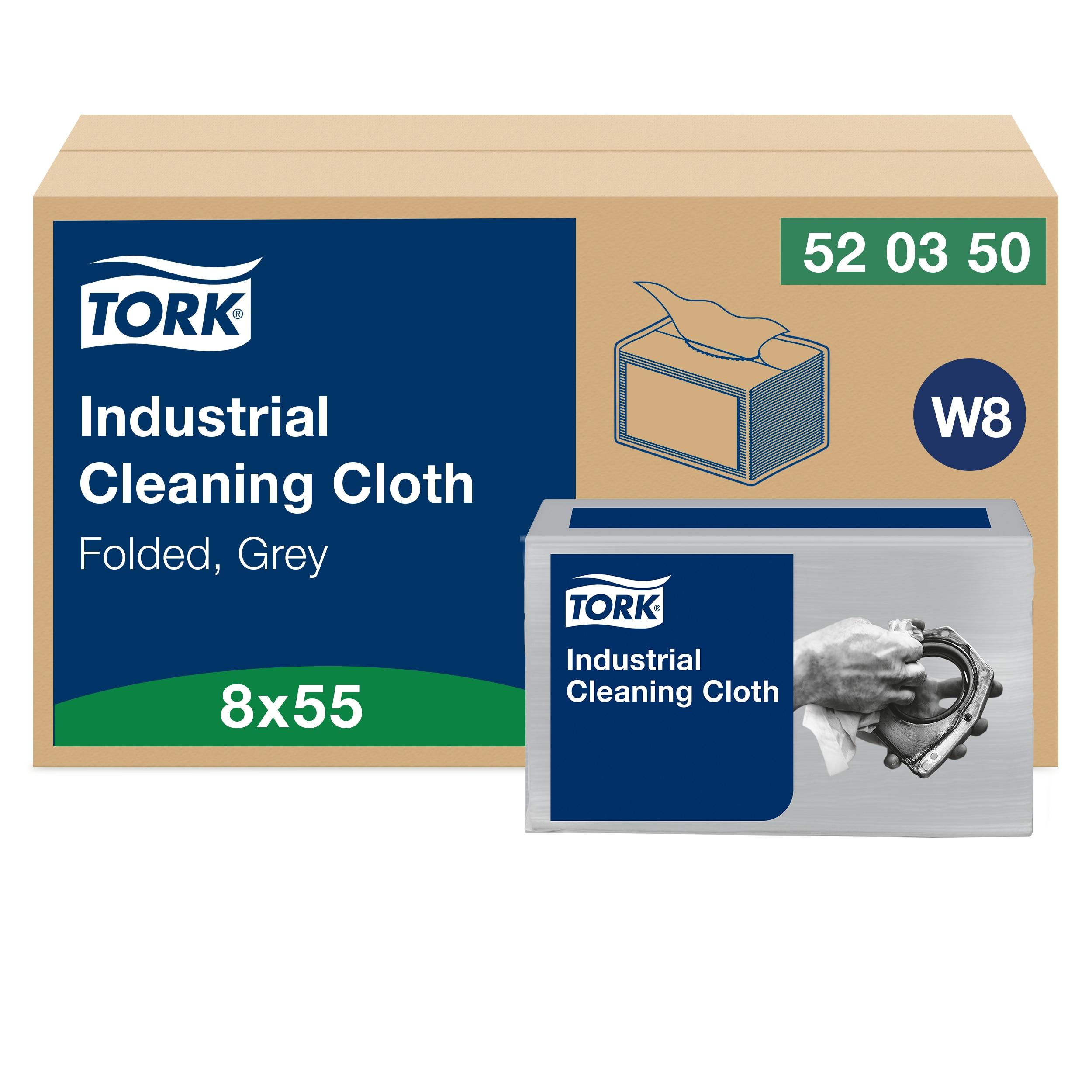 Tork W8 Cleaning Cloth 5.984X4.961 IN Folded: 2.48X2.992 IN Gray ZZ-Fold Refill 55 Count/Pack 8 Packs/Case