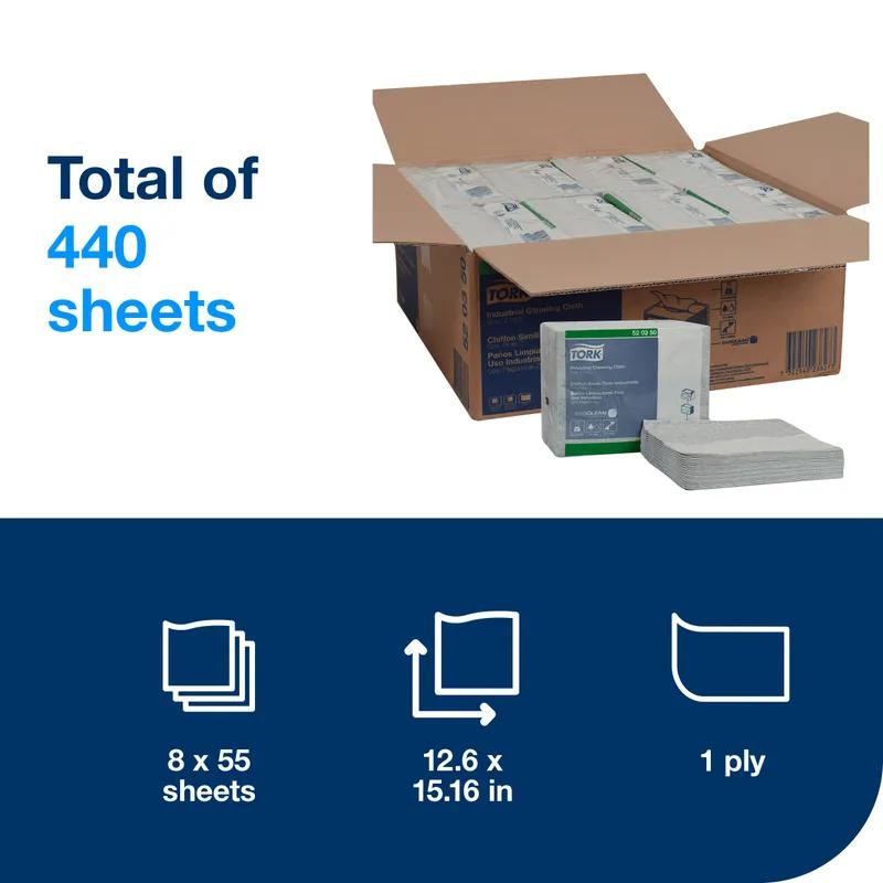 Tork W8 Cleaning Cloth Unfolded: 5.984X4.961 IN Folded: 2.48X2.992 IN Gray ZZ-Fold Refill 55 Count/Pack 8 Packs/Case