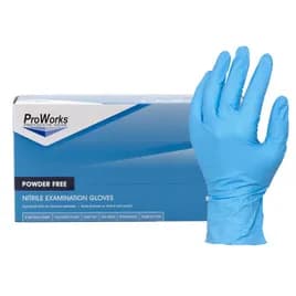 ProWorks® Examination Gloves Medium (MED) Blue 7MIL Micro Texture Nitrile Powder-Free 100 Count/Box 10 Box/Case