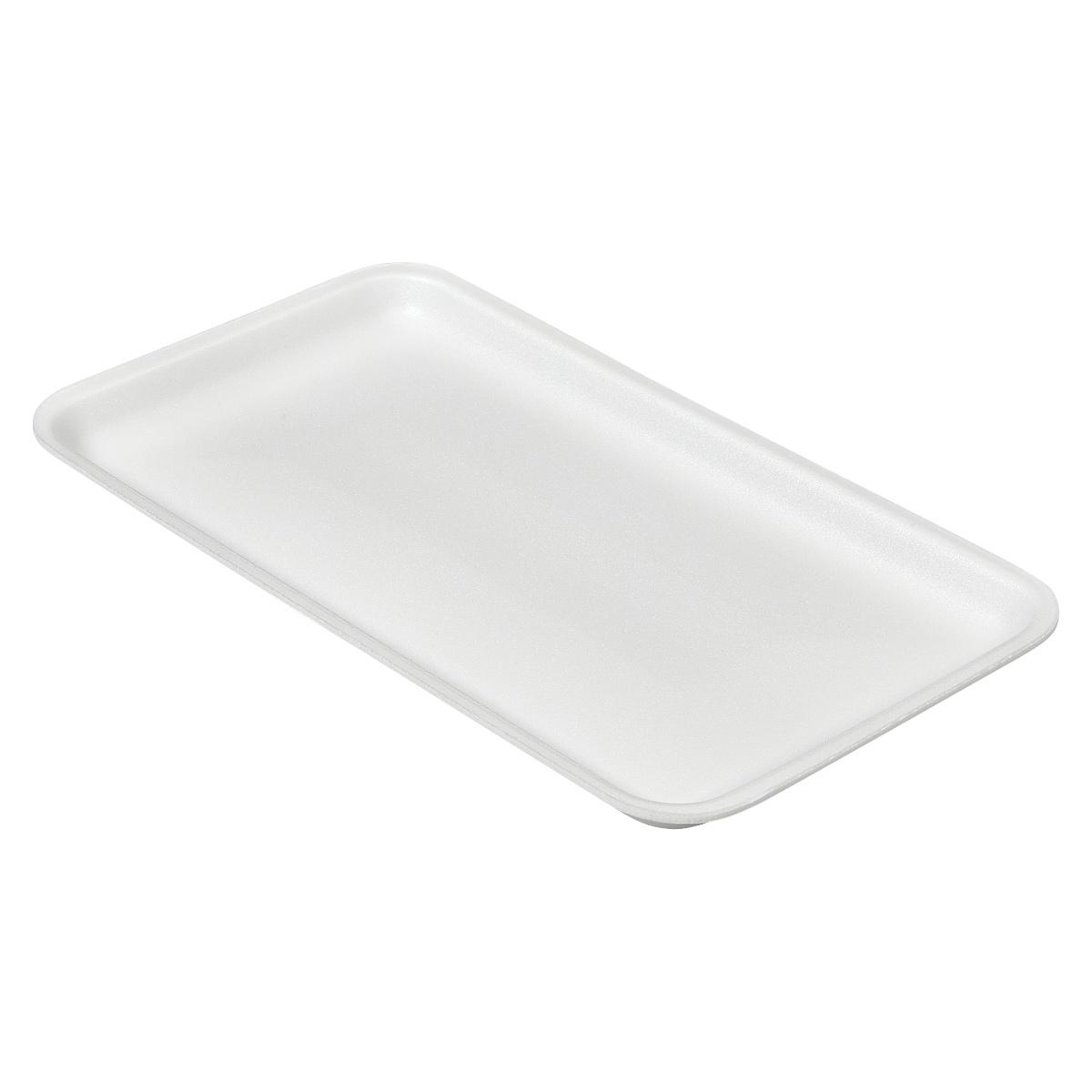 1525S Meat Tray 8X14.75X0.9 IN Polystyrene Foam White Rectangle 250/Case