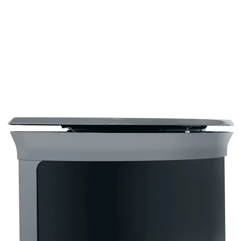 Enhance™ Waste 1-Stream Trash Can 21.9X11.14X30.92 IN Gray Half Round Metal With Hinged Lid 1/Each