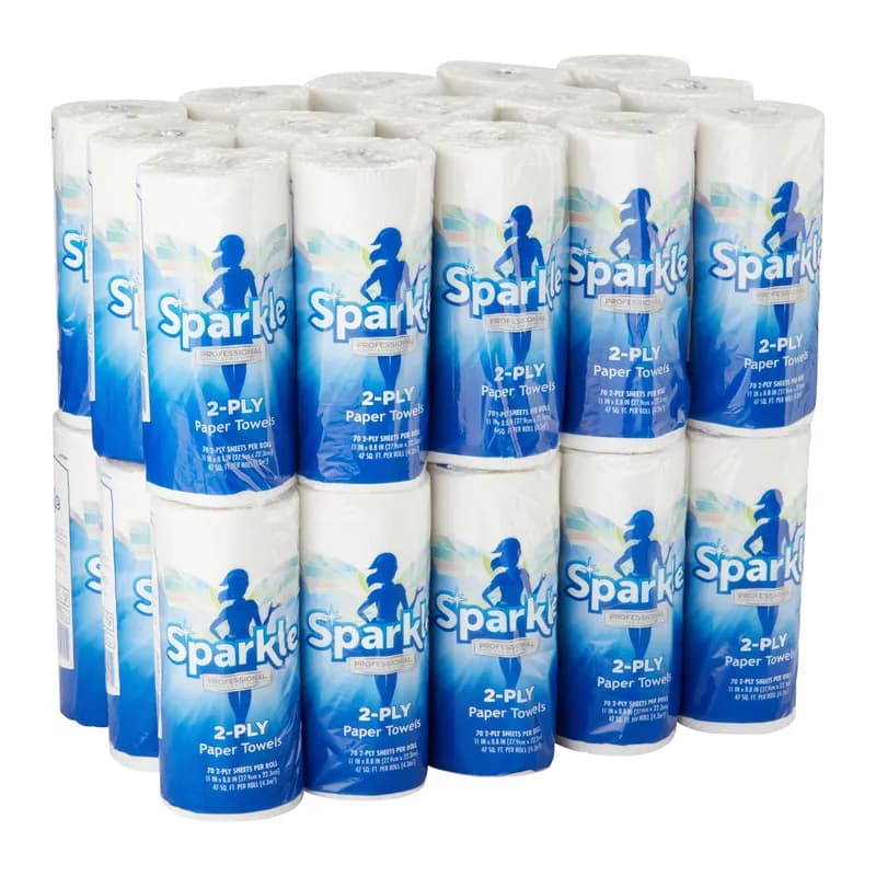 SPARKLE PROFESSIONAL SERIES® Household & Kitchen Roll Paper Towel 2PLY White Perforated 30 Rolls/Case