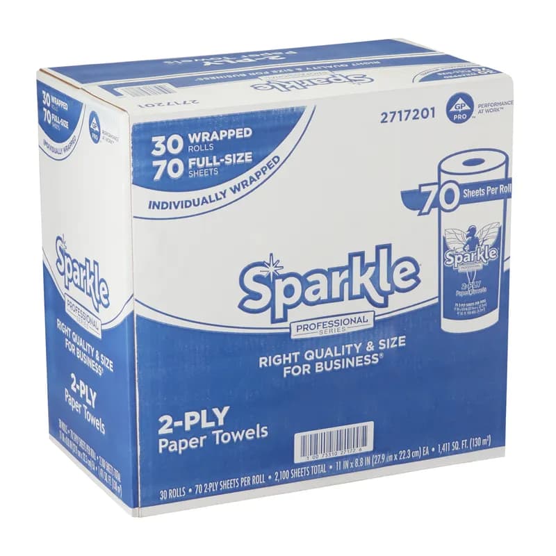 SPARKLE PROFESSIONAL SERIES® Household & Kitchen Roll Paper Towel 2PLY White Perforated 30 Rolls/Case