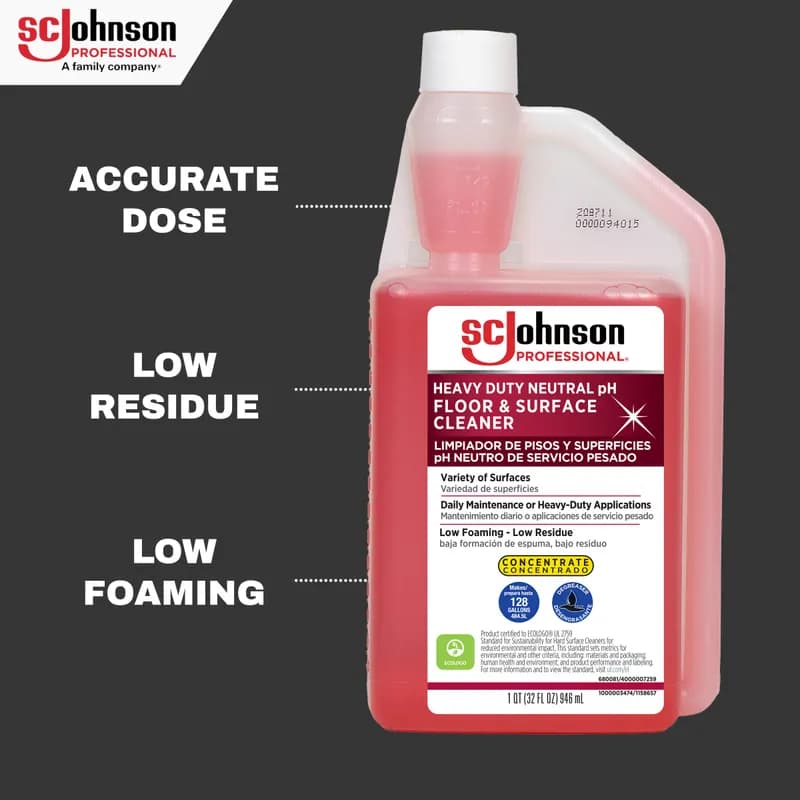 SC Johnson Professional® Fresh Scent Floor Cleaner 32 FLOZ Heavy Duty Daily Neutral Concentrate 6/Case