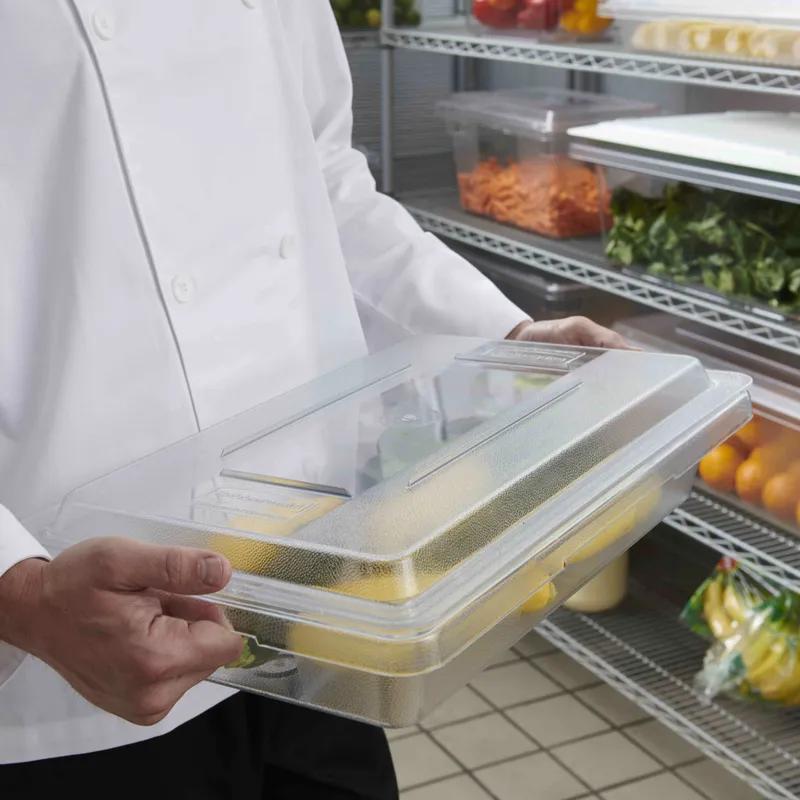 Food Storage Tote Box 26X18X3.50 IN 5 GAL Clear PC Food Safe 6/Each
