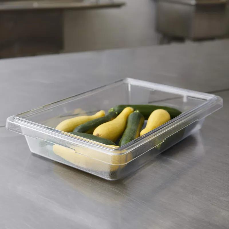 Food Storage Tote Box 26X18X3.50 IN 5 GAL Clear PC Food Safe 6/Each