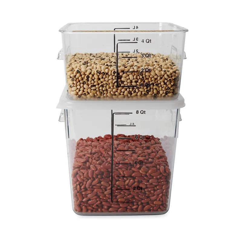 Food Storage Container 8.75X8.80X8.75 IN 8-7.6 QT Clear Square PC Space Saving 6/Each