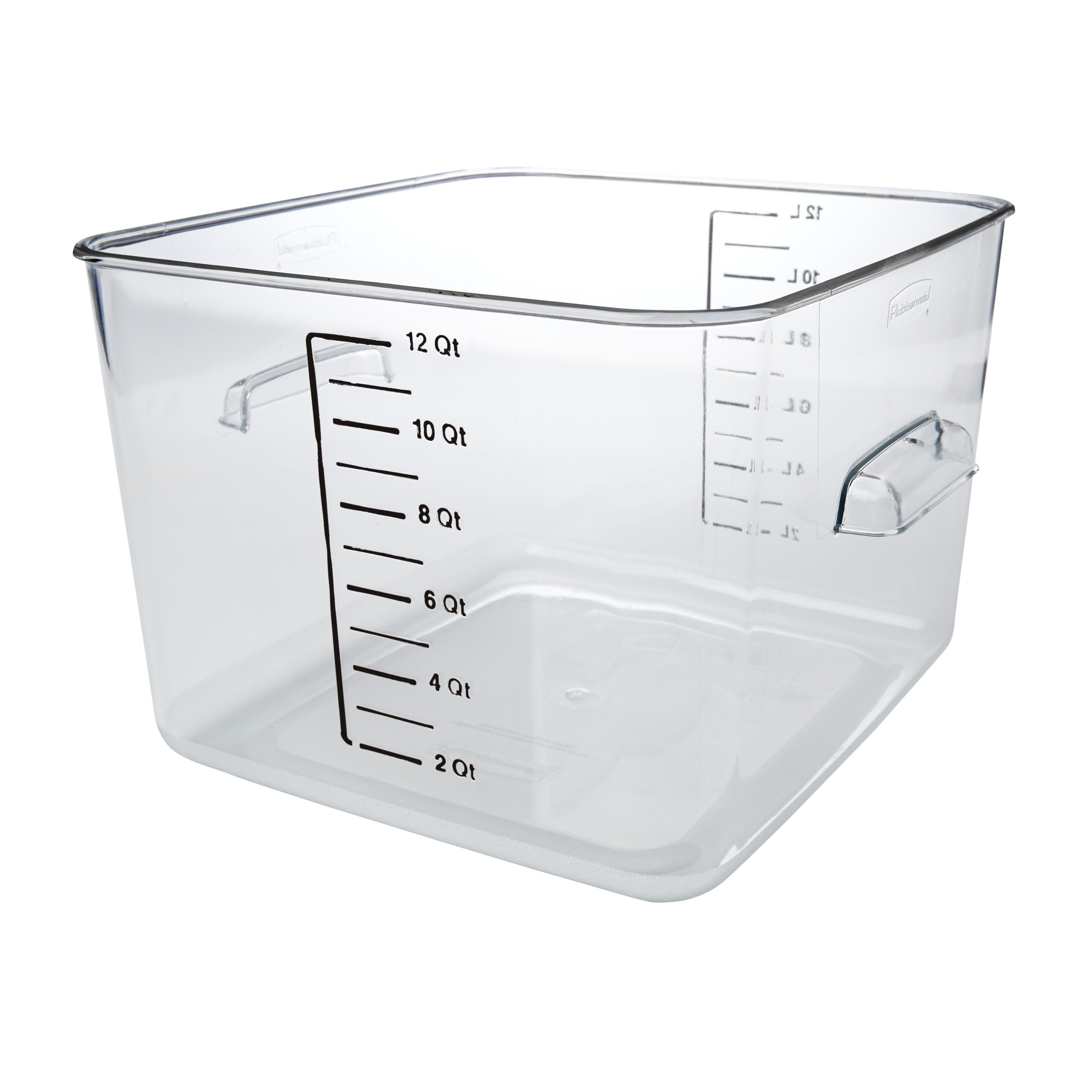 Food Storage Container 11.31X10.50X7.75 IN 12-11.3 QT Clear Square PC Food Safe Space Saving 6/Each