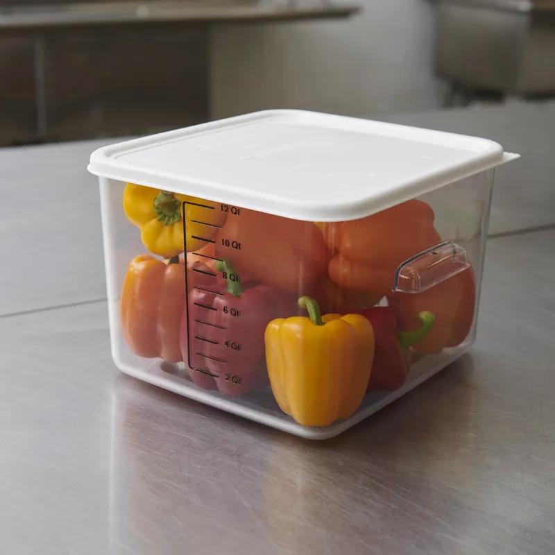 Food Storage Container 11.31X10.50X7.75 IN 12-11.3 QT Clear Square PC Food Safe Space Saving 6/Each