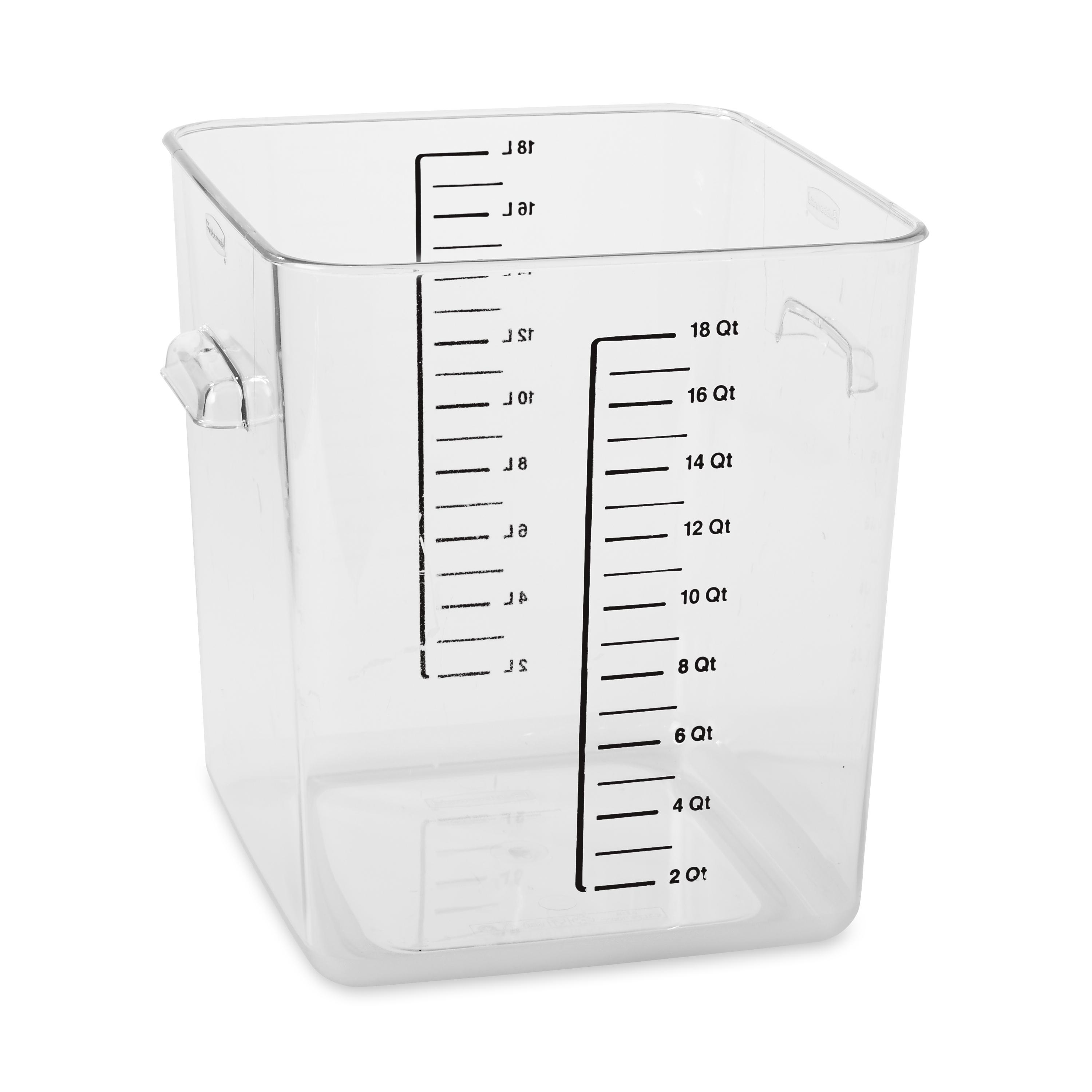 Food Storage Container 11.31X10.50X11.94 IN 18-17 QT Clear Square PC Food Safe Space Saving 6/Each
