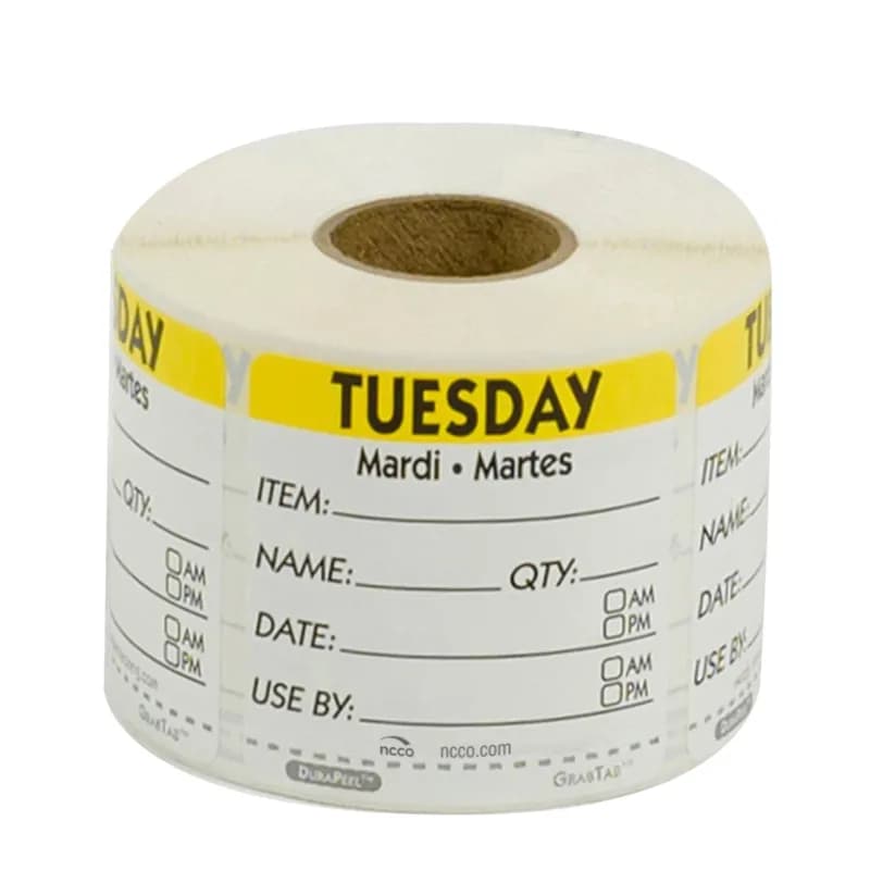 Tuesday Label 2X2 IN Trilingual 500 Count/Roll 12 Rolls/Case 1 Count/Case