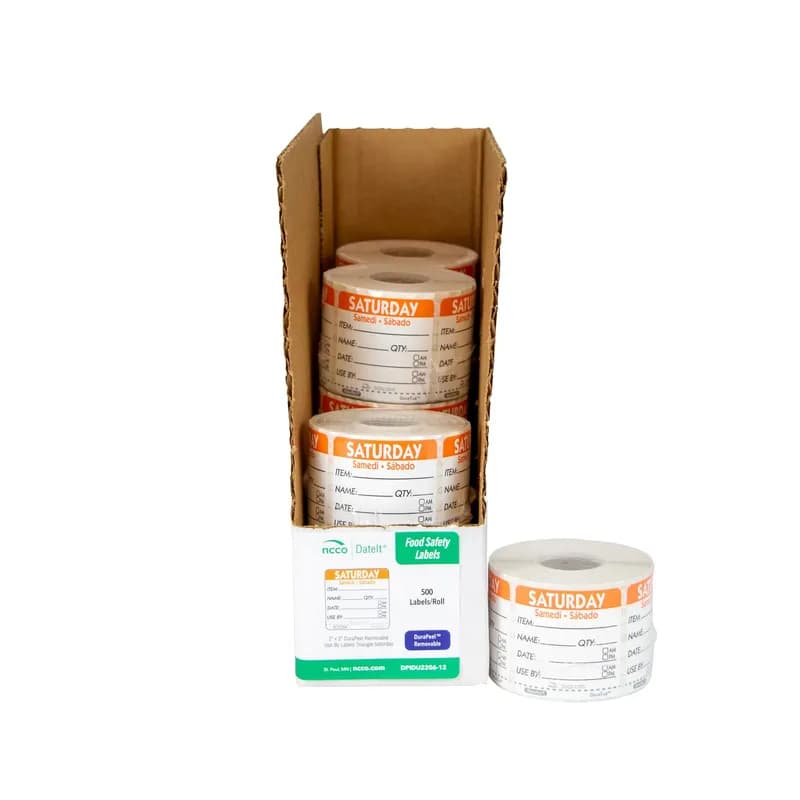 Saturday Label 2X2 IN Trilingual 500 Count/Roll 1 Rolls/Case