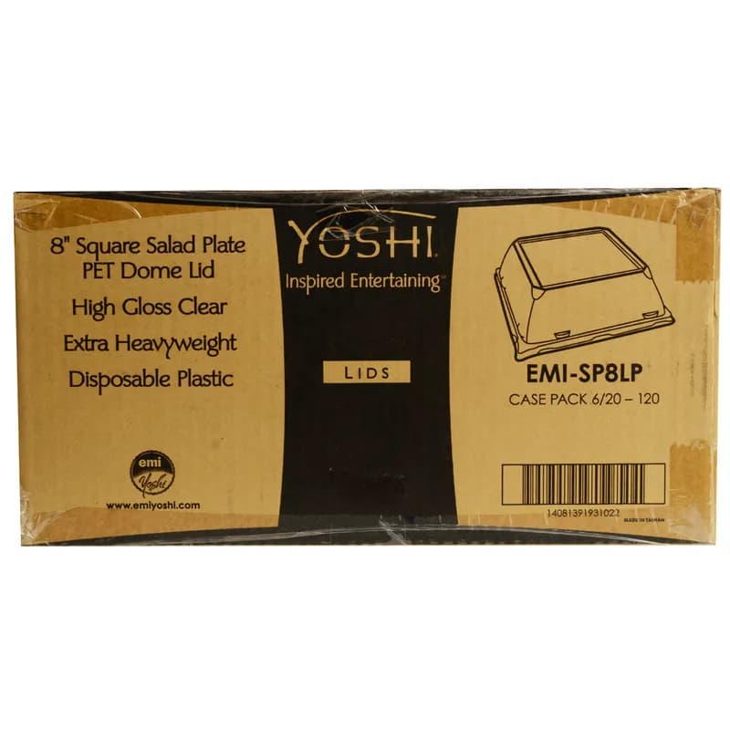 Lid 8 IN PET Clear Square For Plate 120/Case