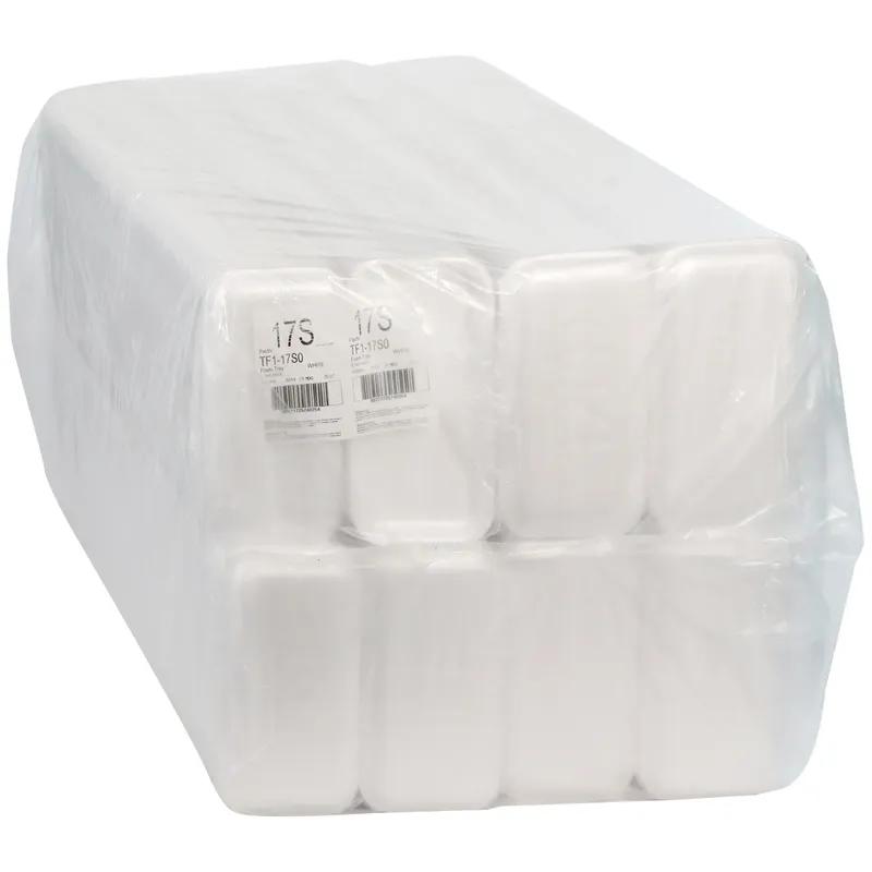 17S Supermarket Tray 8.3X4.8X0.65 IN 1 Compartment Polystyrene Foam White Rectangle 1000/Case