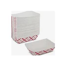 Food Tray 1 LB Red White Check 1000/Case