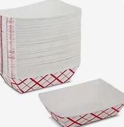 Food Tray 1 LB Red White Check 1000/Case