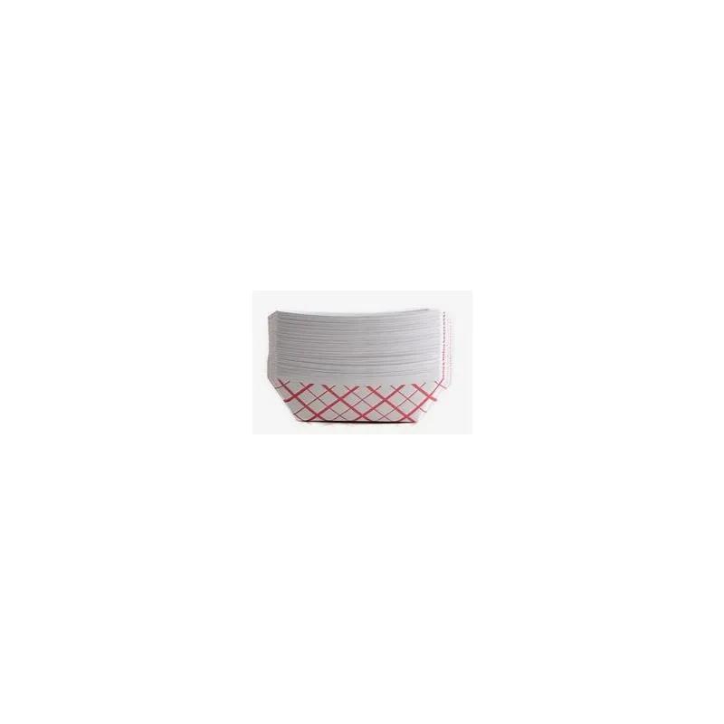 Food Tray 2 LB Red White Check 1000/Case