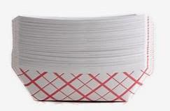Food Tray 2 LB Red White Check 1000/Case
