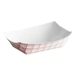 Food Tray 3 LB Clay-Coated Paperboard Red White Check 500/Case