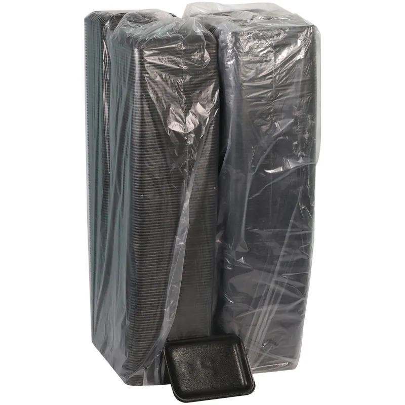 #2 Supermarket Tray 8.2X5.7X0.91 IN 1 Compartment Polystyrene Foam Black Rectangle 500/Case