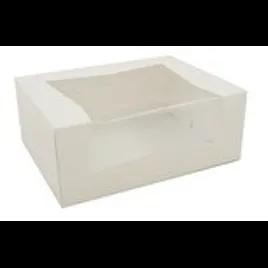 Bakery Box 9X7X3.5 IN SBS Paperboard White Rectangle 6 Corner Beers With Window 200/Case