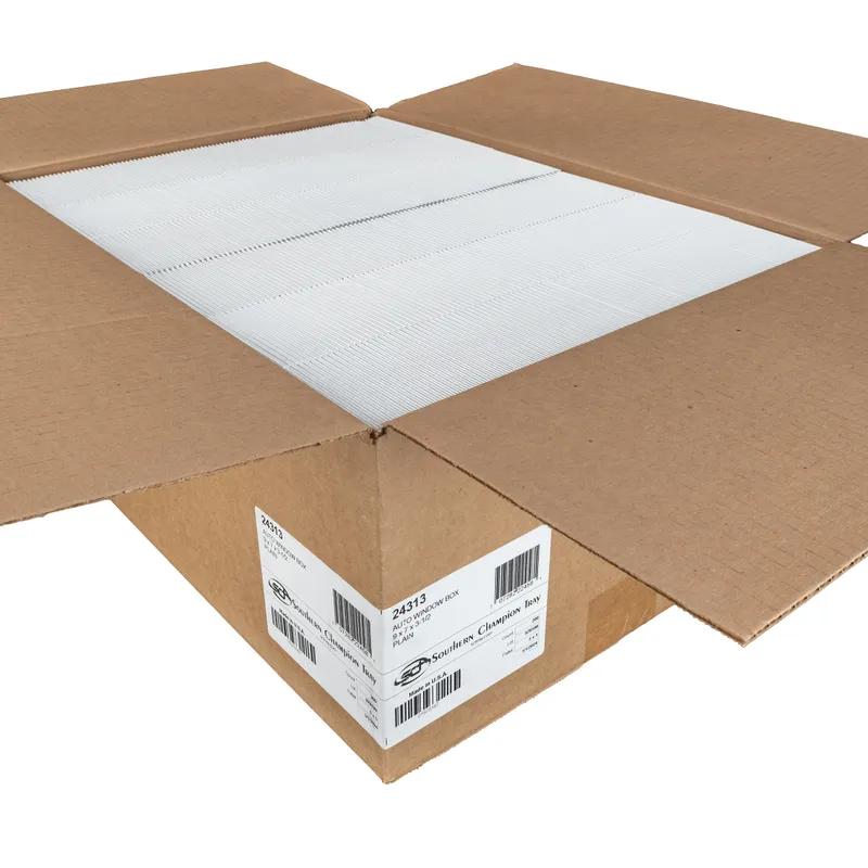 Bakery Box 9X7X3.5 IN SBS Paperboard White Rectangle 6 Corner Beers With Window 200/Case