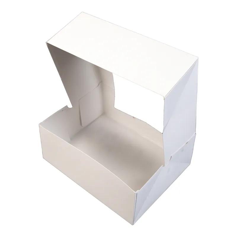 Bakery Box 9X7X3.5 IN SBS Paperboard White Rectangle 6 Corner Beers With Window 200/Case