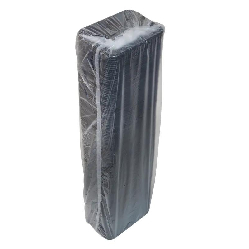 2S Supermarket Tray 8.2X5.7X0.65 IN 1 Compartment Polystyrene Foam Black Rectangle 500/Case