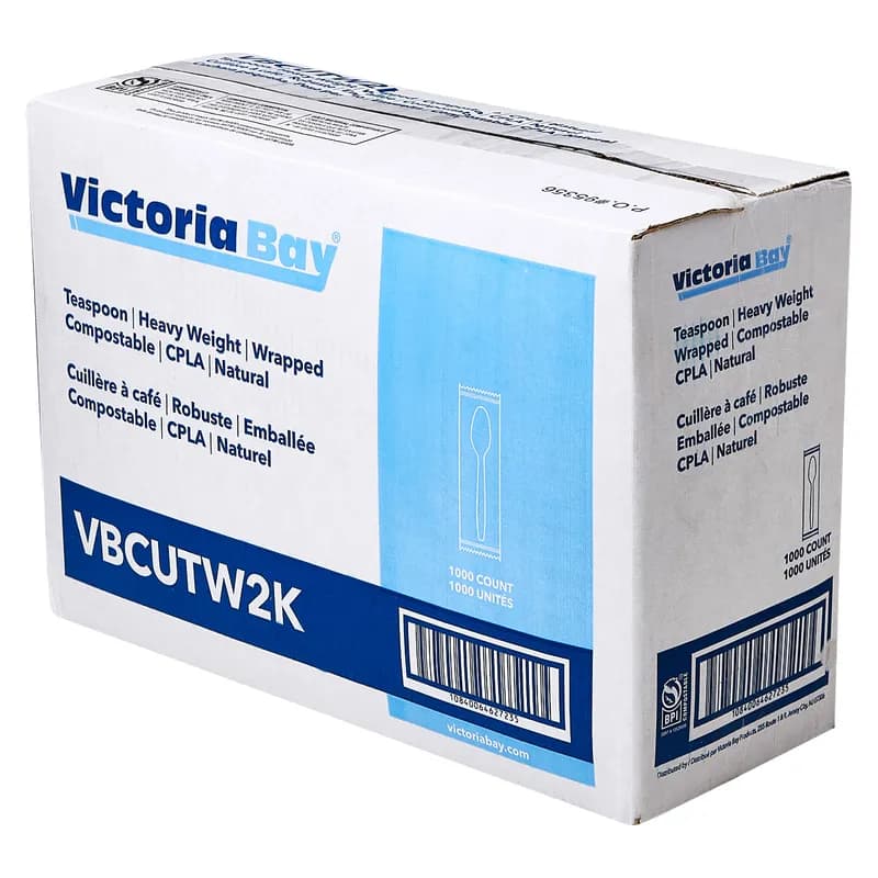 Victoria Bay Teaspoon CPLA Natural Heavyweight Wrapped 5.2GM 1000/Case