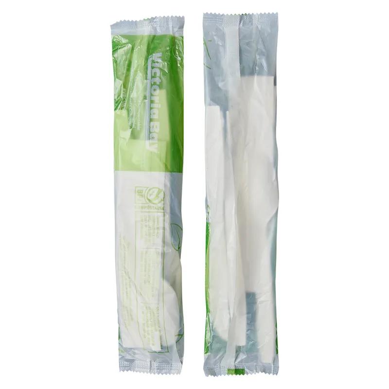 Victoria Bay 3PC Cutlery Kit CPLA Natural Heavyweight With Napkin,Fork,Knife,Teaspoon 250/Case