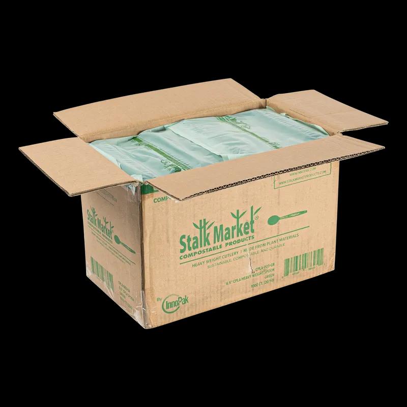 Stalk Market Spoon 6.5 IN CPLA Green Heavyweight 1000/Case