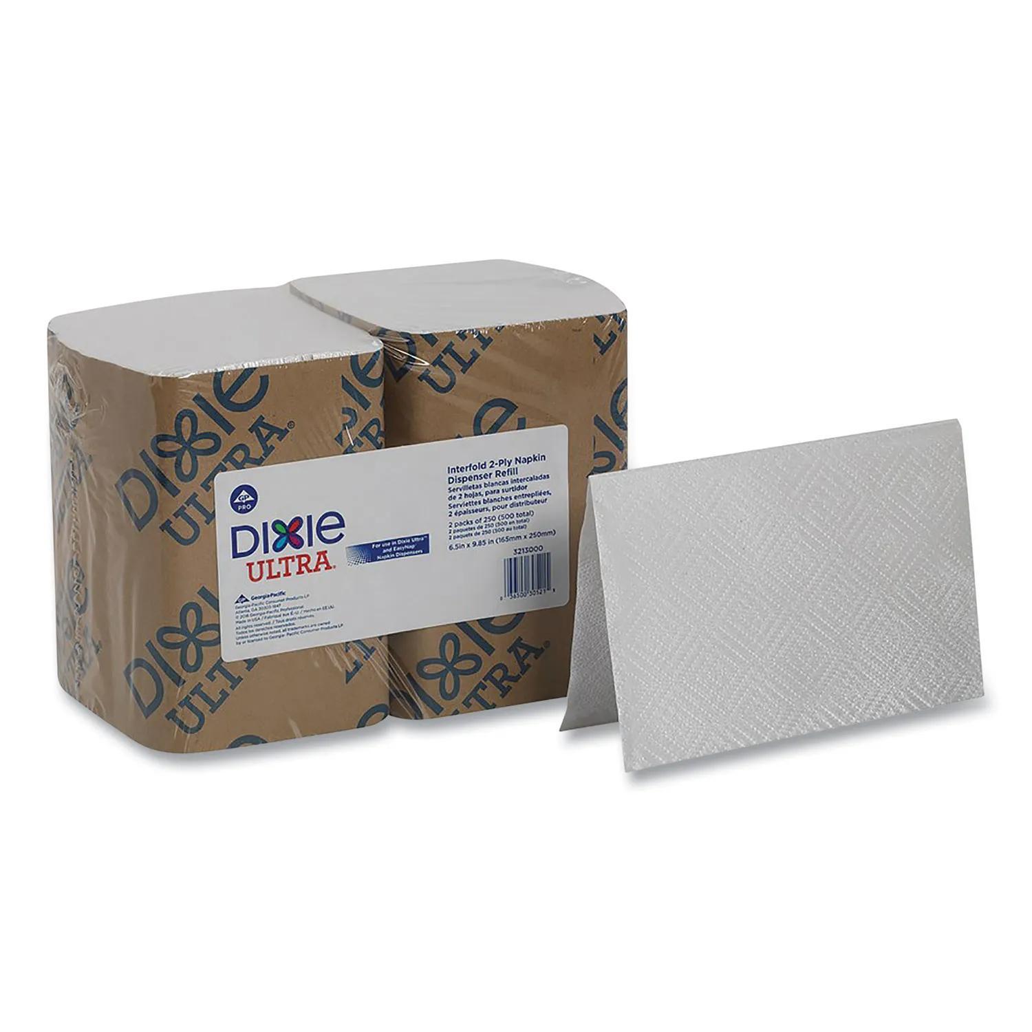 Dixie® Dispenser Napkins 9.875X6.5 IN White Paper 2PLY Interfold 6000/Case