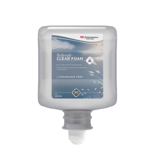 Refresh Hand Soap Foam 1 L Unscented Fragrance Free Clear Dye Free White Tip Proprietary 6/Case