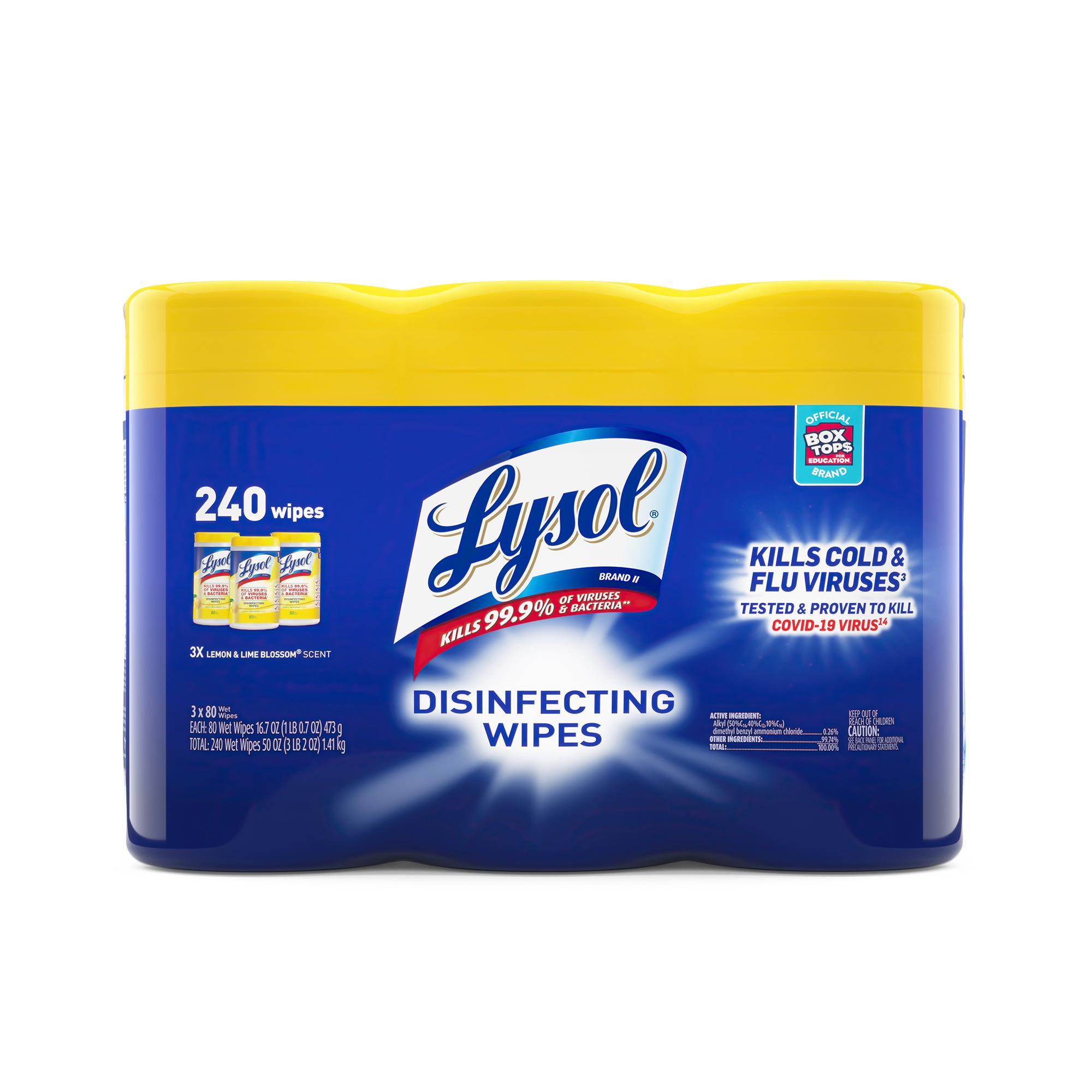 Lysol® Lemon & Lime Blossom Disinfectant 7X7.25 IN Wipe 2/Case