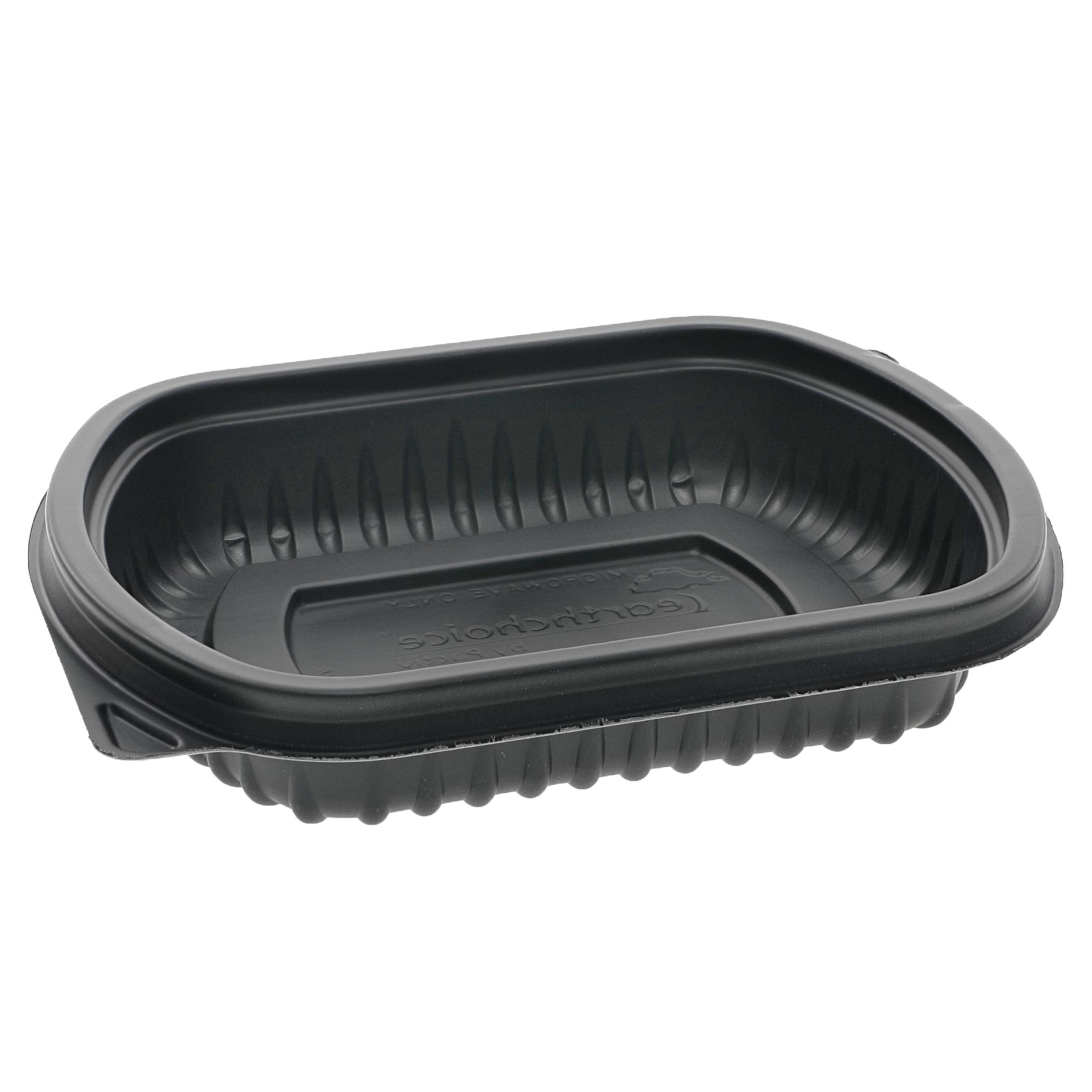 Take-Out Container Base 6.125X4.875X1.125 IN MFPP Black Rectangle 250/Case