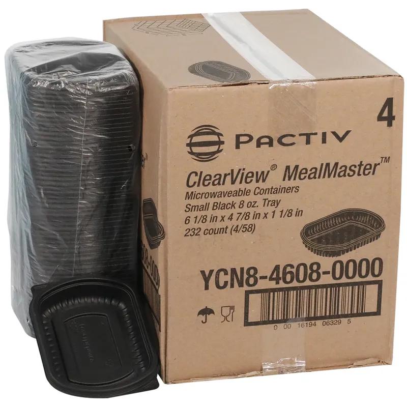 Take-Out Container Base 6.125X4.875X1.125 IN MFPP Black Rectangle 250/Case