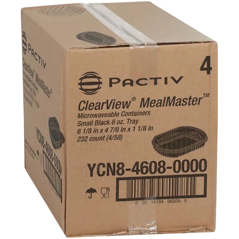 Take-Out Container Base 6.125X4.875X1.125 IN MFPP Black Rectangle 250/Case