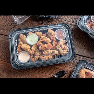Chicken Barn & Lunch Box 8 OZ 13.3X8.4X4 IN MFPP OPS Black Clear Vented 105/Case