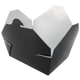 Bio-Pak® #8 Take-Out Box Fold-Top 6.75X5.4375X2.5 IN Paper Black Rectangle 300/Case