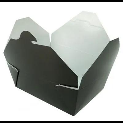 Bio-Pak® #8 Take-Out Box Fold-Top 6.75X5.4375X2.5 IN Paper Black Rectangle 300/Case