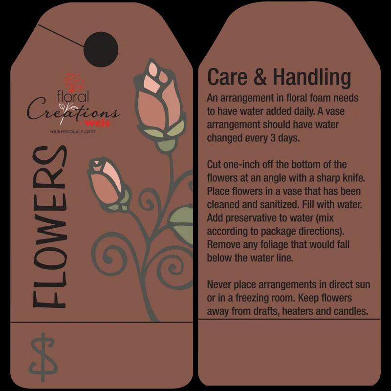 Floral Creations Label 2.313X4.875 IN Rectangle Waterproof 50/Pack