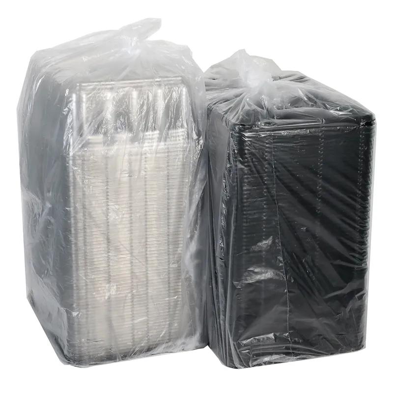 RoseDome Cake Container & Lid Combo With Dome Lid 1/4 Size 15X11X5 IN PET Clear Black Rectangle Short Tab 65/Case