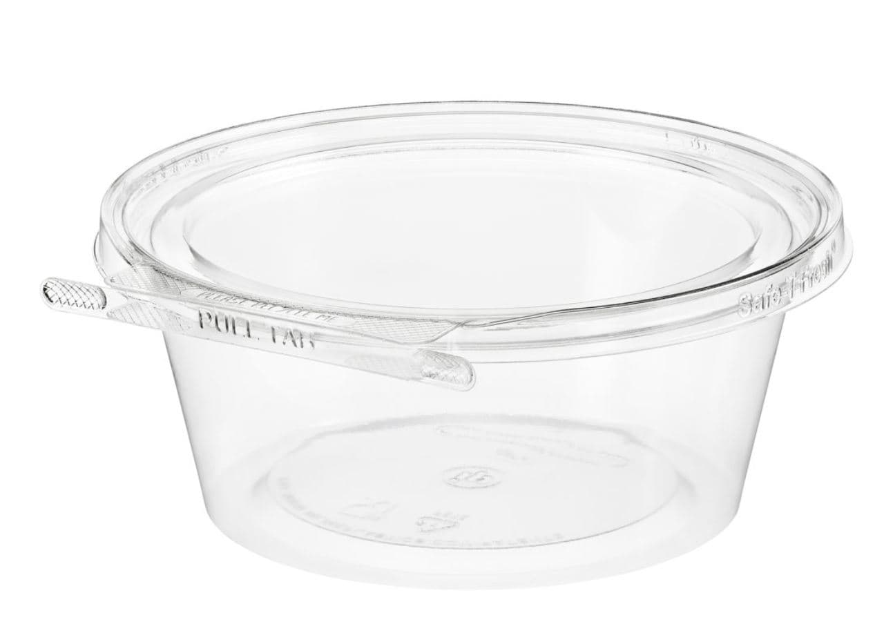 Deli Container Hinged 32 OZ PET Clear Tamper-Evident Tamper-Resistant 168/Case