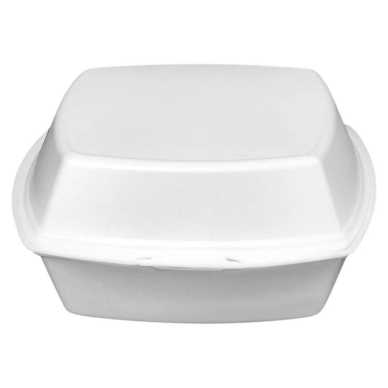 Victoria Bay Take-Out Container Hinged Small (SM) 6X6X3 IN Foam White Tab-Lock 125 Count/Pack 4 Packs/Case
