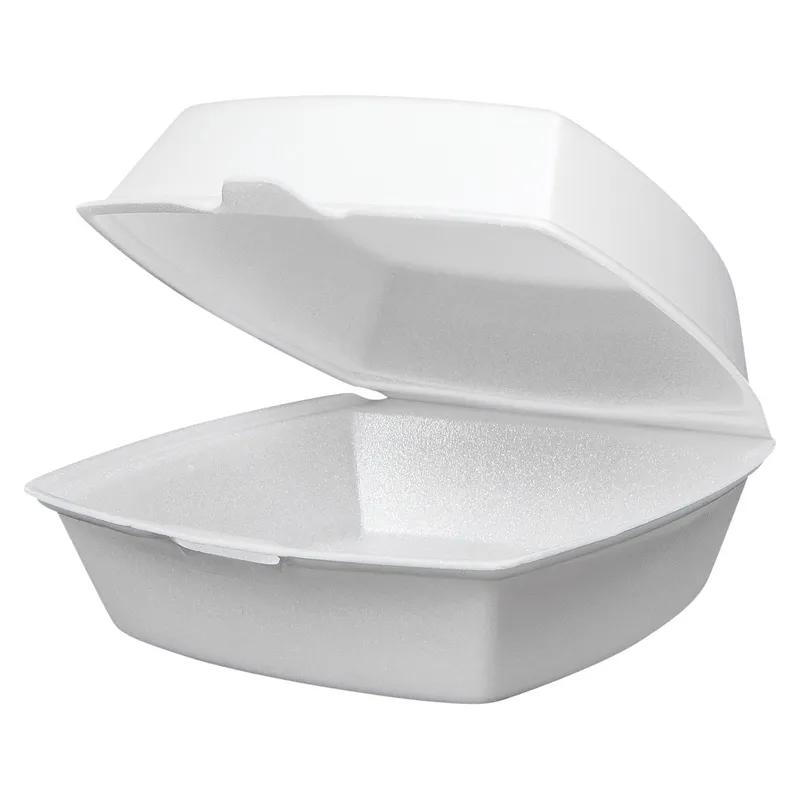 Victoria Bay Take-Out Container Hinged Small (SM) 6X6X3 IN Foam White Tab-Lock 125 Count/Pack 4 Packs/Case