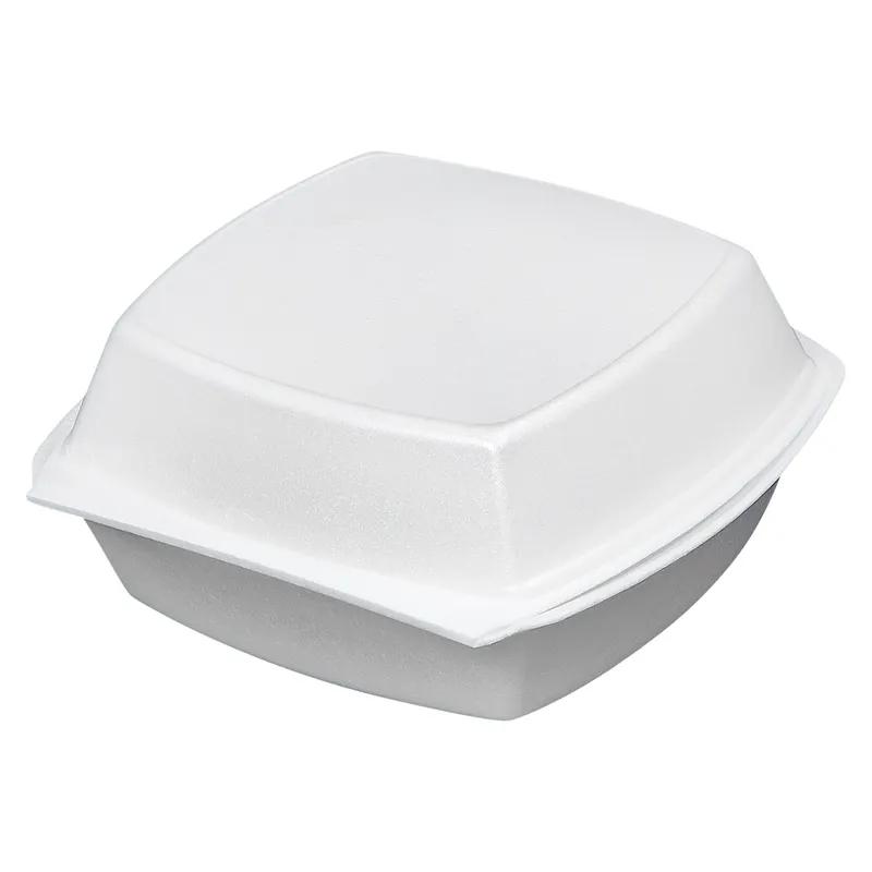 Victoria Bay Take-Out Container Hinged Small (SM) 6X6X3 IN Foam White Tab-Lock 125 Count/Pack 4 Packs/Case