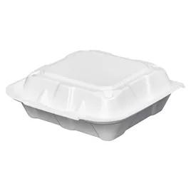 Victoria Bay Take-Out Container Hinged Medium (MED) 8.375X8.125X3 IN Foam White Tab-Lock Vented 150/Case