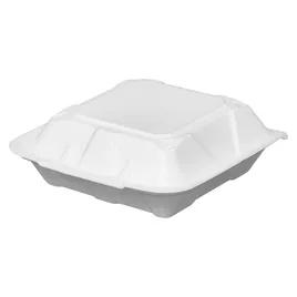 Victoria Bay Take-Out Container Hinged Large (LG) 9X9.1X3.2 IN Foam White Tab-Lock Vented 150/Case