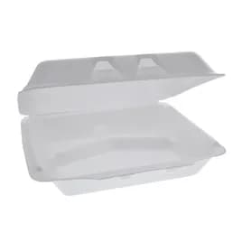Victoria Bay Take-Out Container Hinged 9.5X10.5X3.25 IN 3 Compartment Foam White Dual-Lock 250/Case