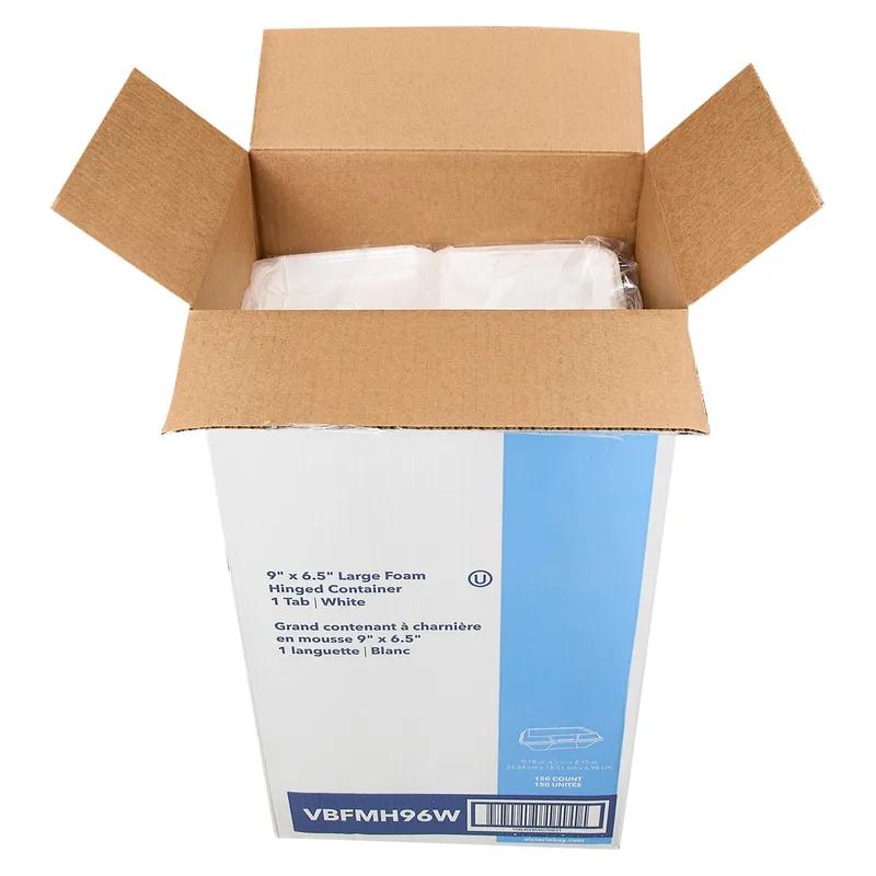 Victoria Bay Take-Out Container Hinged 9.19X6.5X2.75 IN Foam White Tab-Lock 150/Case